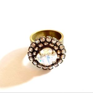Anthropologie Diamond Gold Statement Ring (size 6)